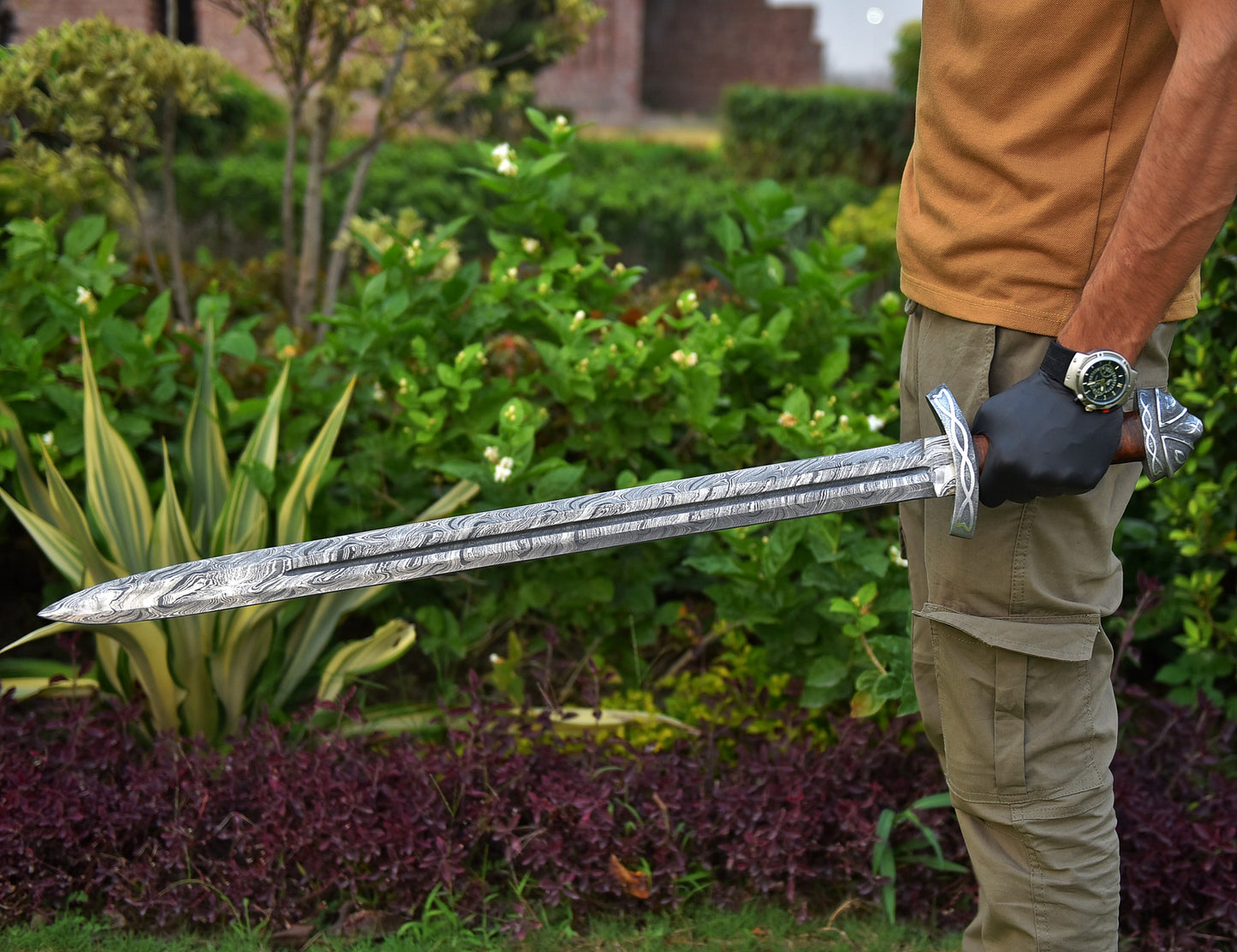 Viking Sword – Hand-Forged Norse Warrior Blade with Leather-Wrapped Grip