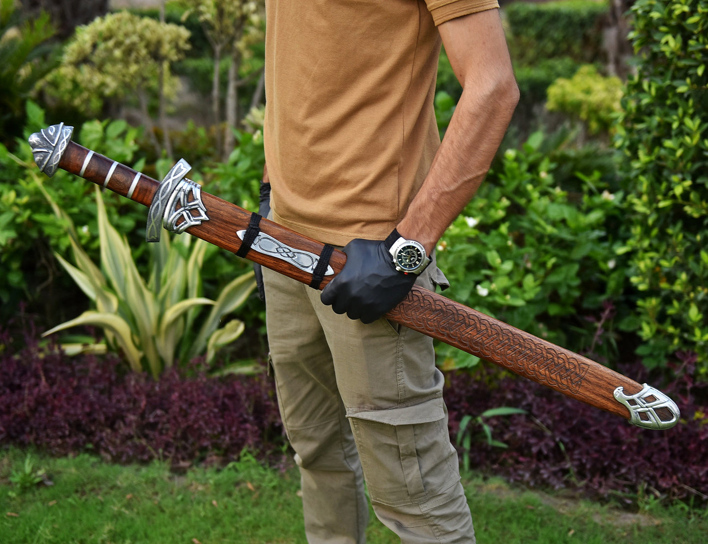 Viking Sword – Hand-Forged Norse Warrior Blade with Leather-Wrapped Grip