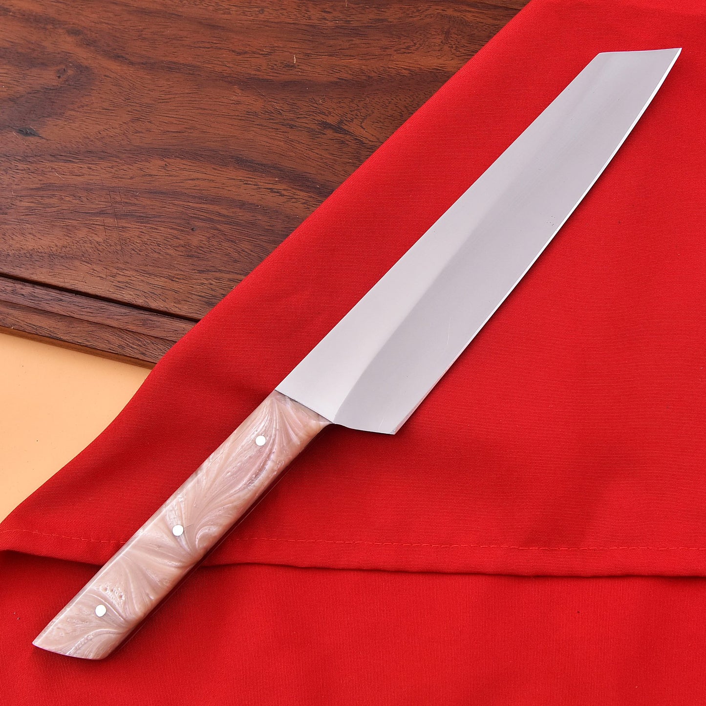 Stainless Steel Chef Knife with Natural Wood Handle – Precision Kitchen Blade