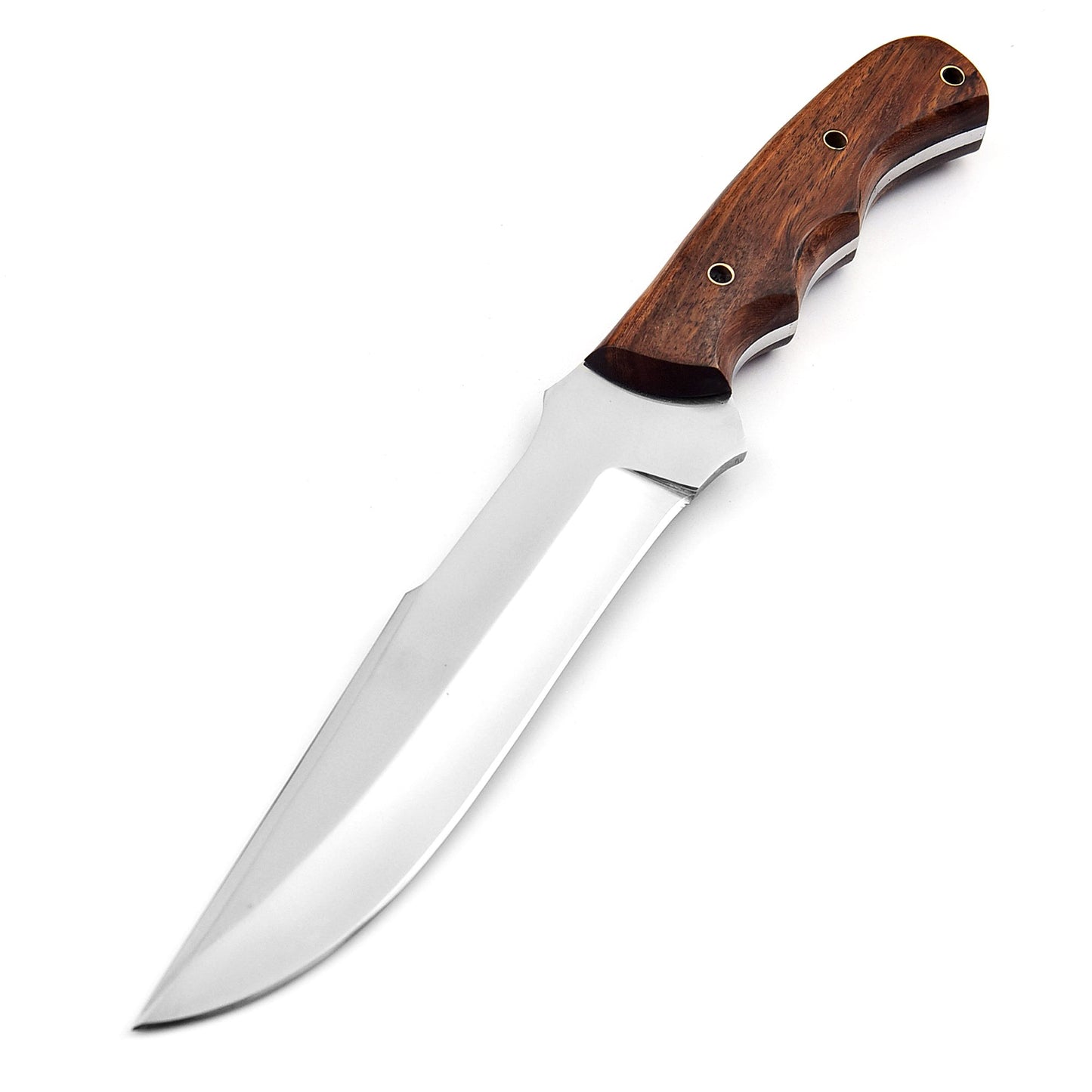 Heavy-Duty Chef Knife with Contoured Wood Handle – Outdoor Kitchen Blade