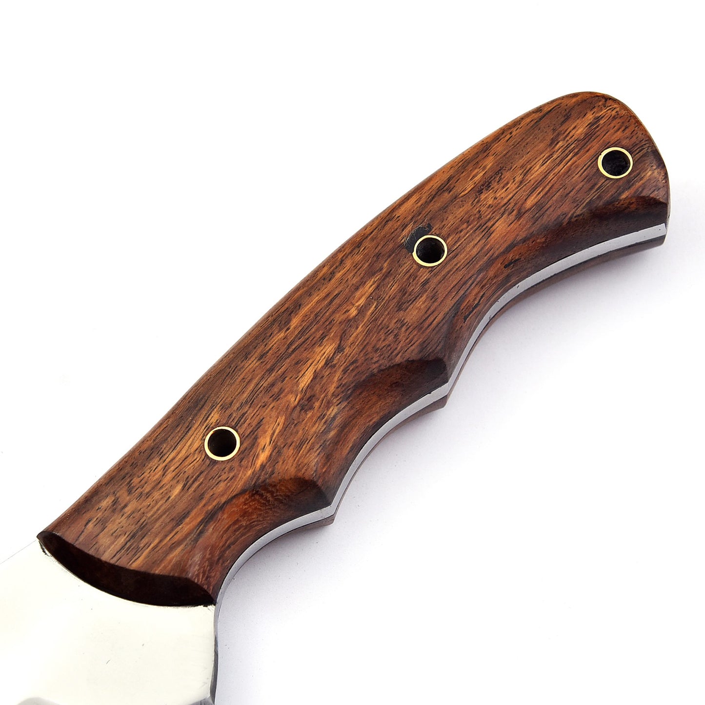 Heavy-Duty Chef Knife with Contoured Wood Handle – Outdoor Kitchen Blade