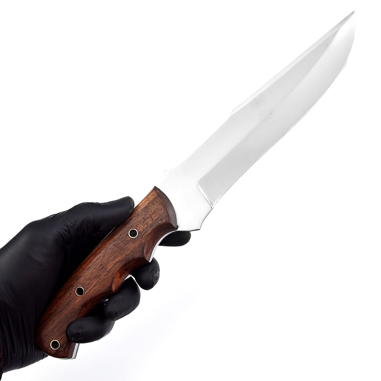 Heavy-Duty Chef Knife with Contoured Wood Handle – Outdoor Kitchen Blade