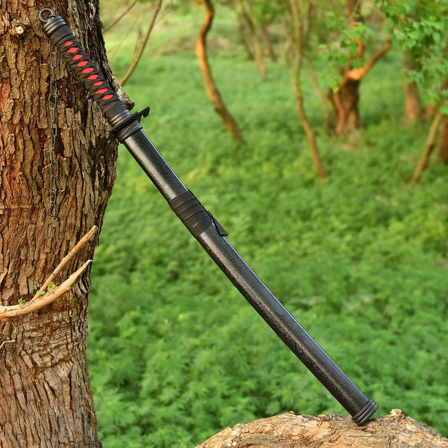 Black Powder Coated Katana – Japanese Samurai Sword with Scabbard