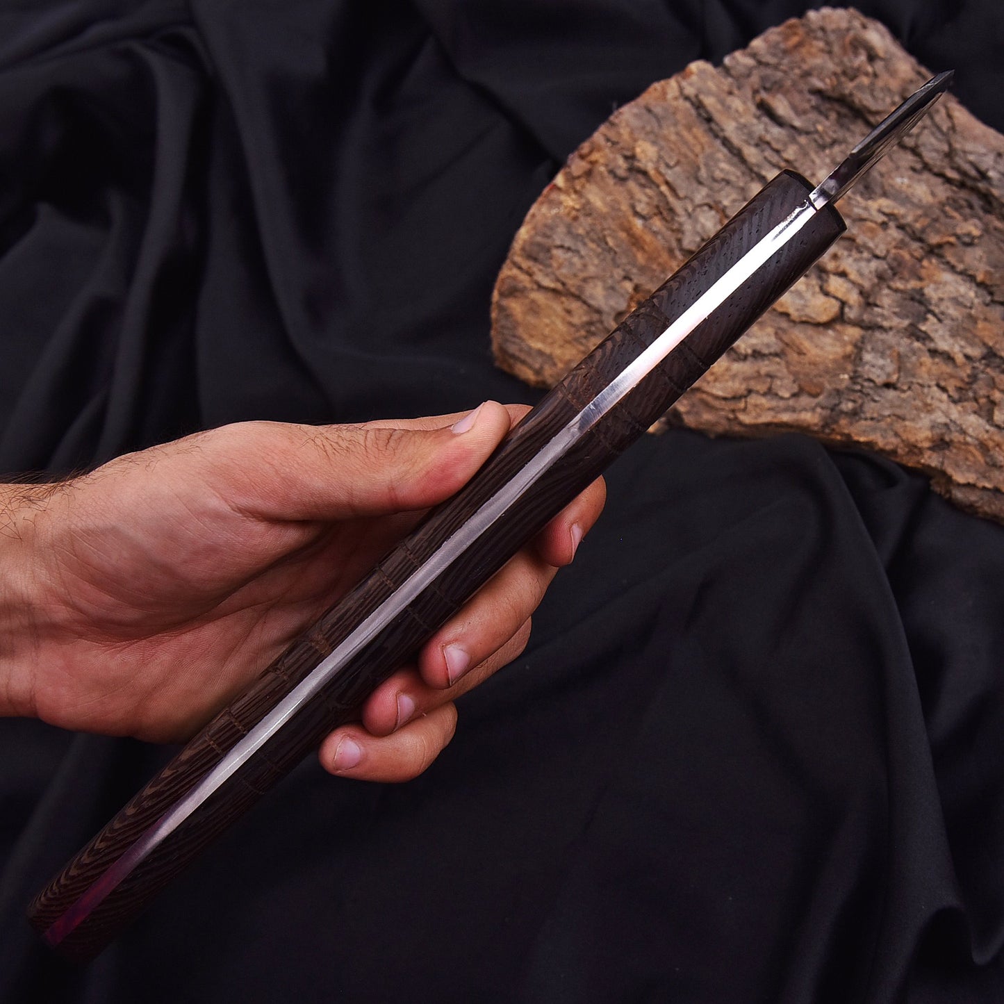 Hand-Forged Damascus Steel Viking Bearded Axe – Hardwood Handle with Leather Sheath