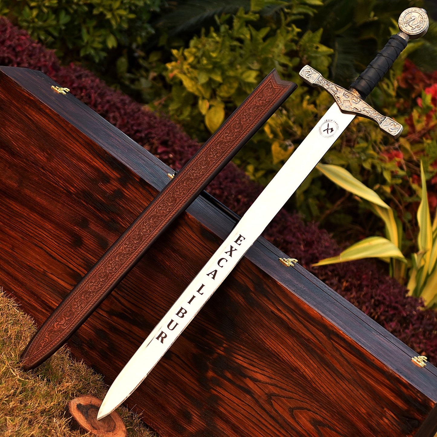 Excalibur Sword with Sheath – Legendary Medieval Blade in Premium Wooden Display Box