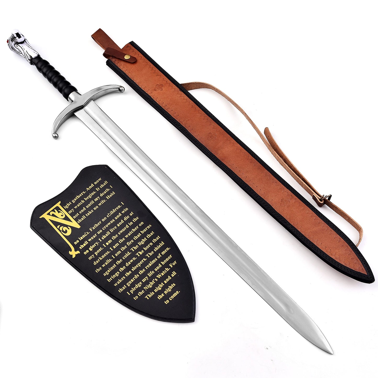 Longclaw Sword of Jon Snow with Wolf Pommel and Leather Sheath