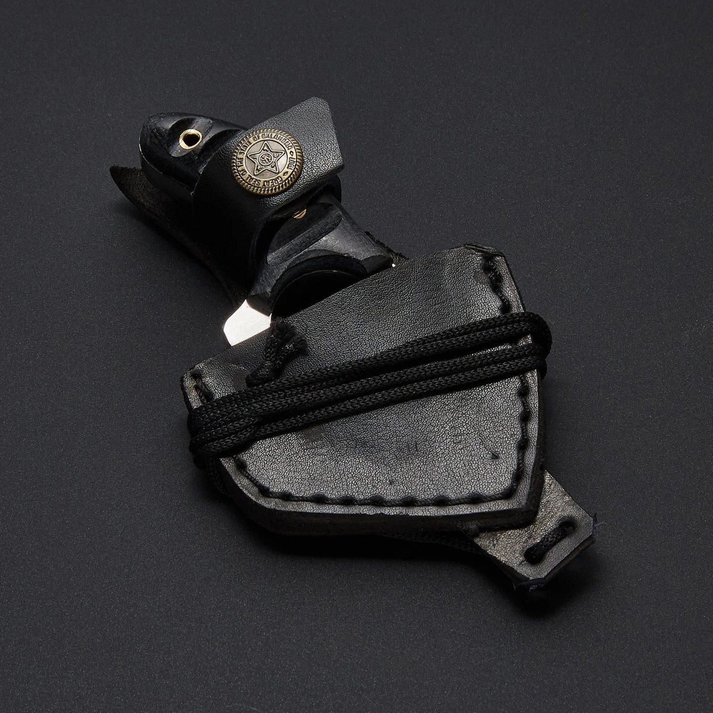 HE BLACK DRACO – Hand-Forged EDC Neck Knife with Sculpted Micarta Grip