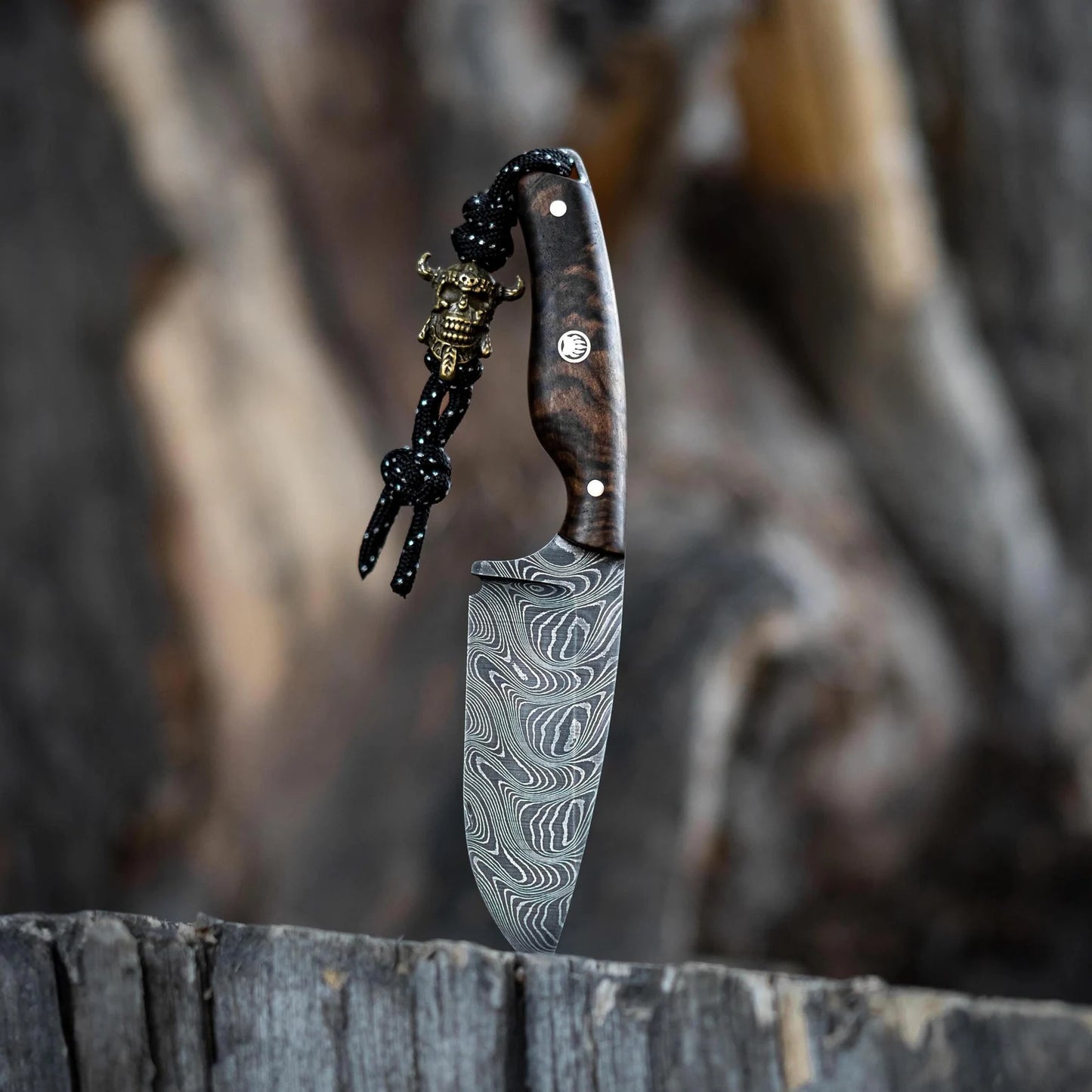 Damascus Steel Valorant-Inspired Knife – Custom Gaming Blade with Leather Sheath