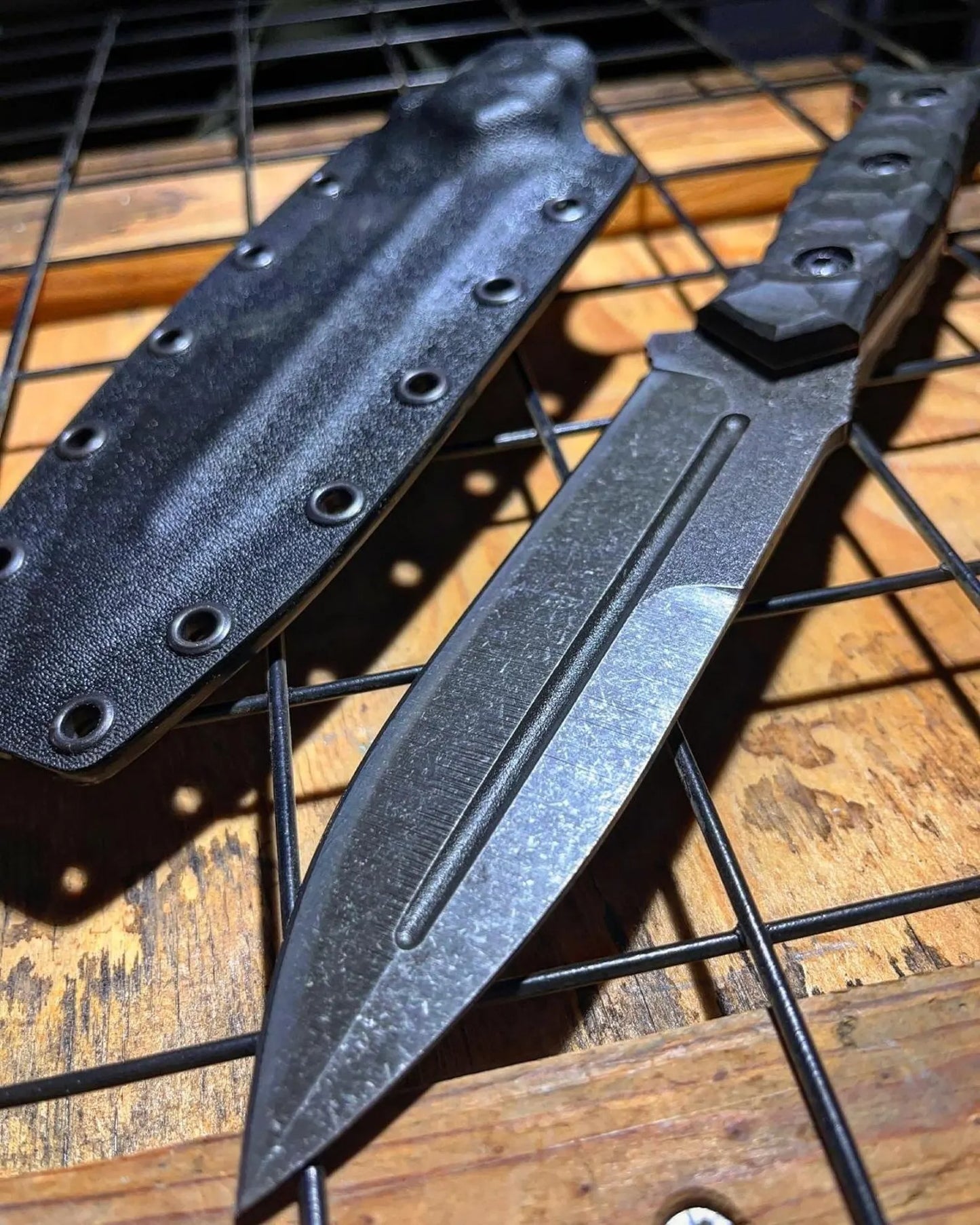 Blacksmith-Made Sleipner Tactical Knife – Compact Grip | Hunting, Camping, Survival Blade