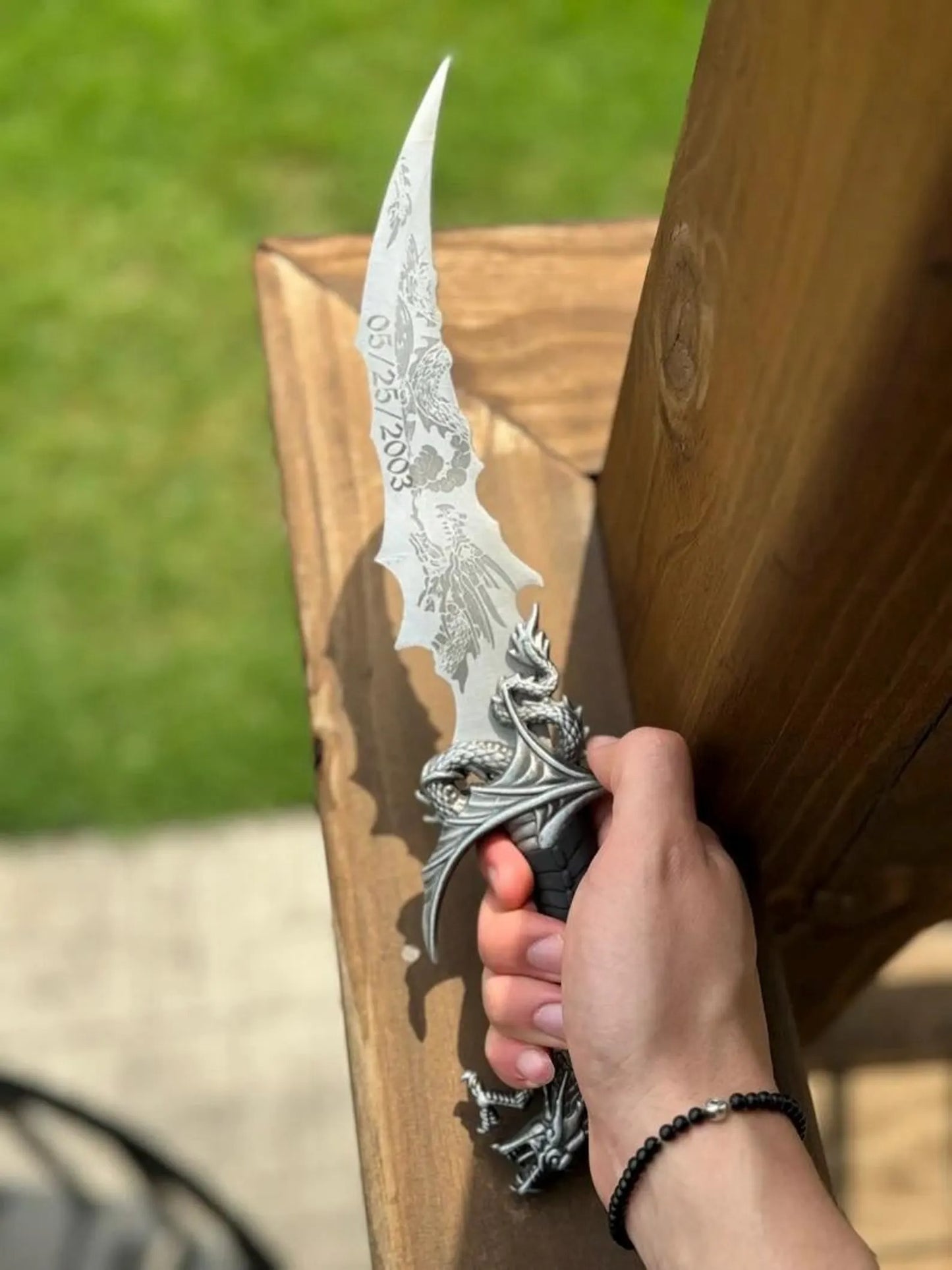 Custom Engraved Dragon Dagger – Stainless Steel Fantasy Blade | Mythical Collector’s Knife
