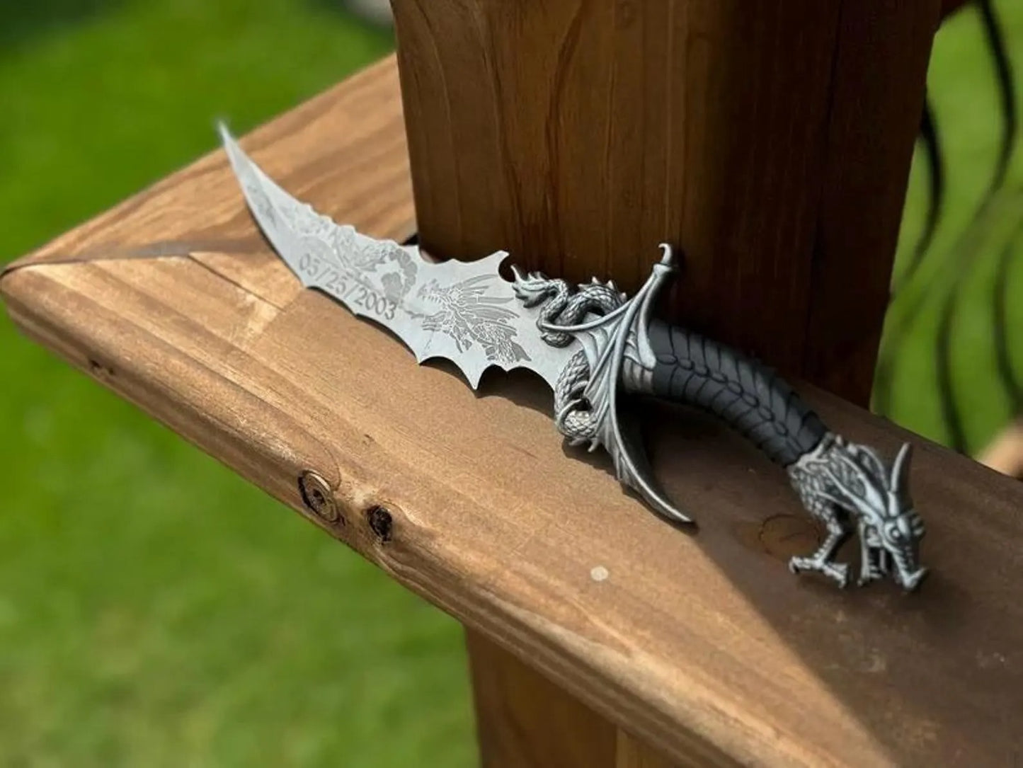 Custom Engraved Dragon Dagger – Stainless Steel Fantasy Blade | Mythical Collector’s Knife