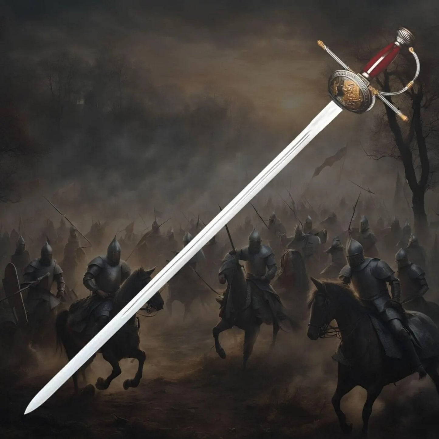 Quixote Rapier – Renaissance Spanish Musketeer Sword | Ornate European Fencing Blade with Scabbard