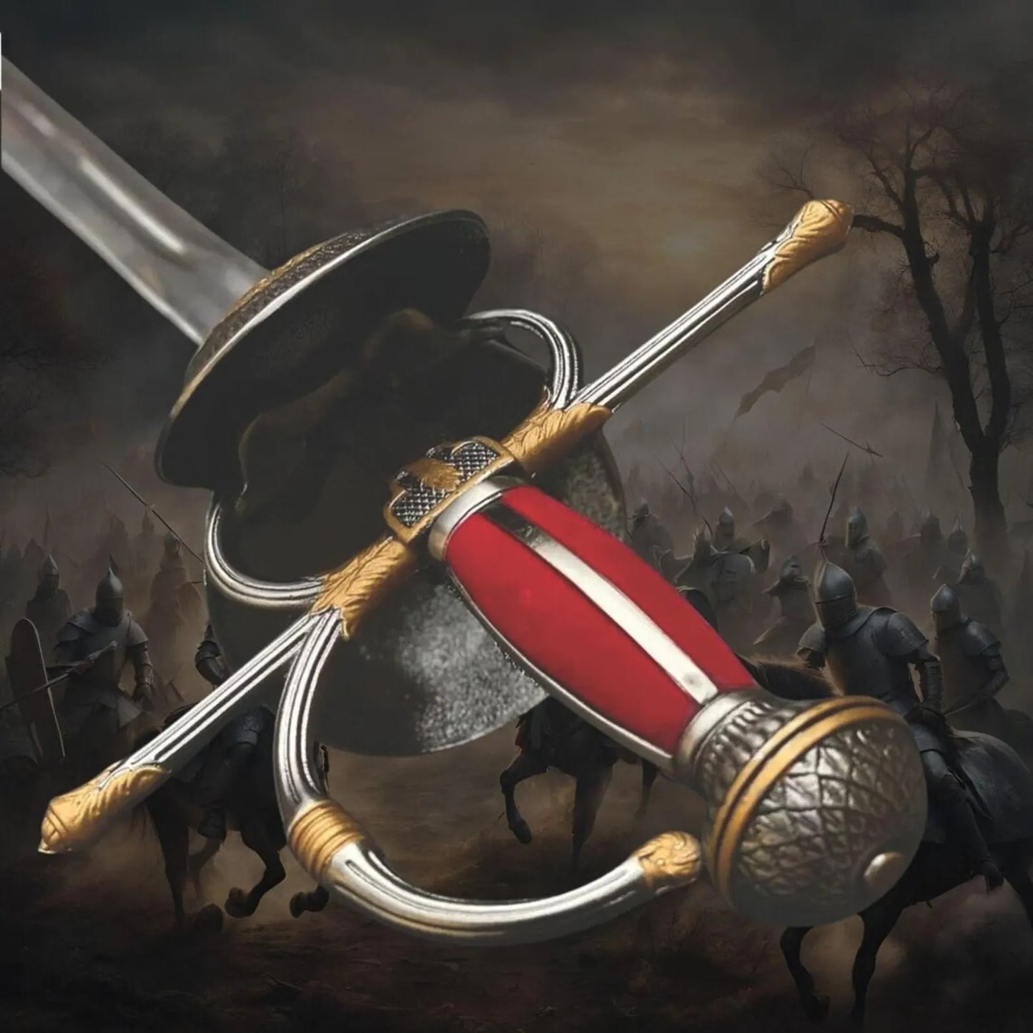 Quixote Rapier – Renaissance Spanish Musketeer Sword | Ornate European Fencing Blade with Scabbard