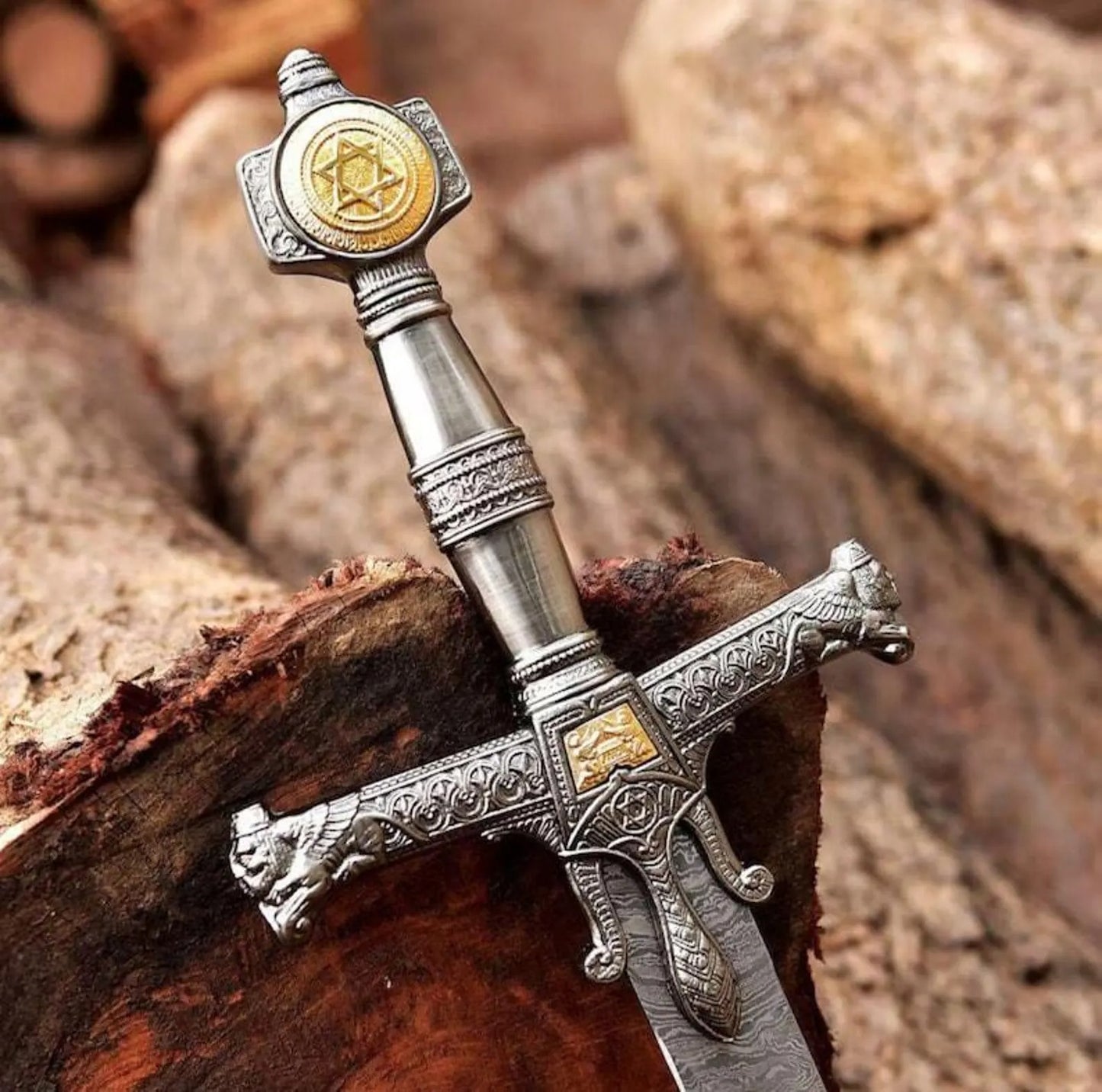 Damascus Steel King Solomon Sword – Biblical Ceremonial Sword