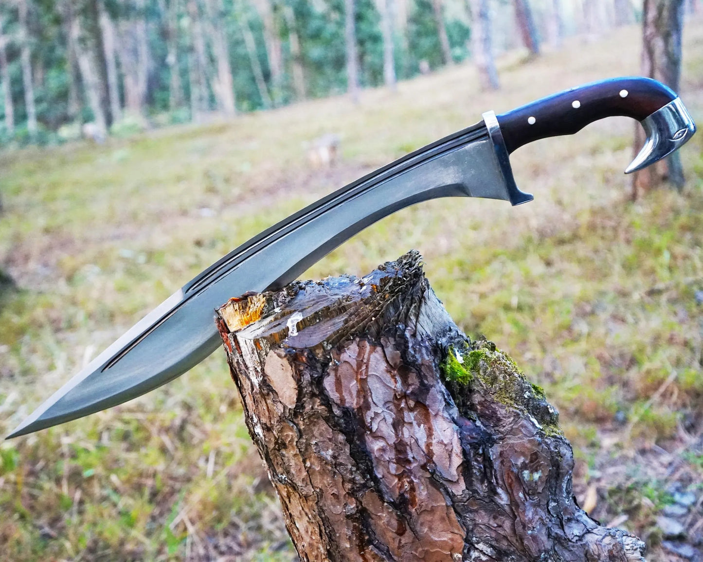 Greek Kopis Machete Knife – Handmade Jungle Blade | Oil-Quenched & Water-Tempered Edge