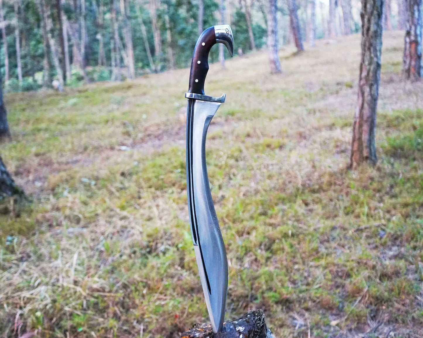 Greek Kopis Machete Knife – Handmade Jungle Blade | Oil-Quenched & Water-Tempered Edge