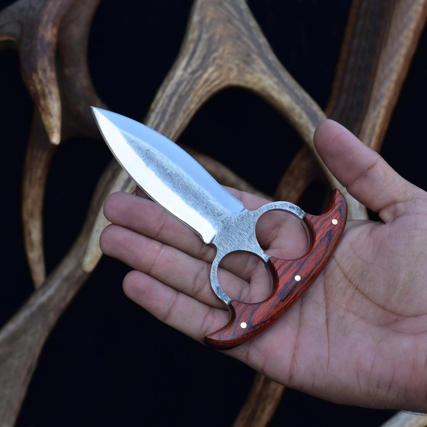 Stainless Steel Push Dagger – Compact Self-Defense Knife with T-Grip Handle