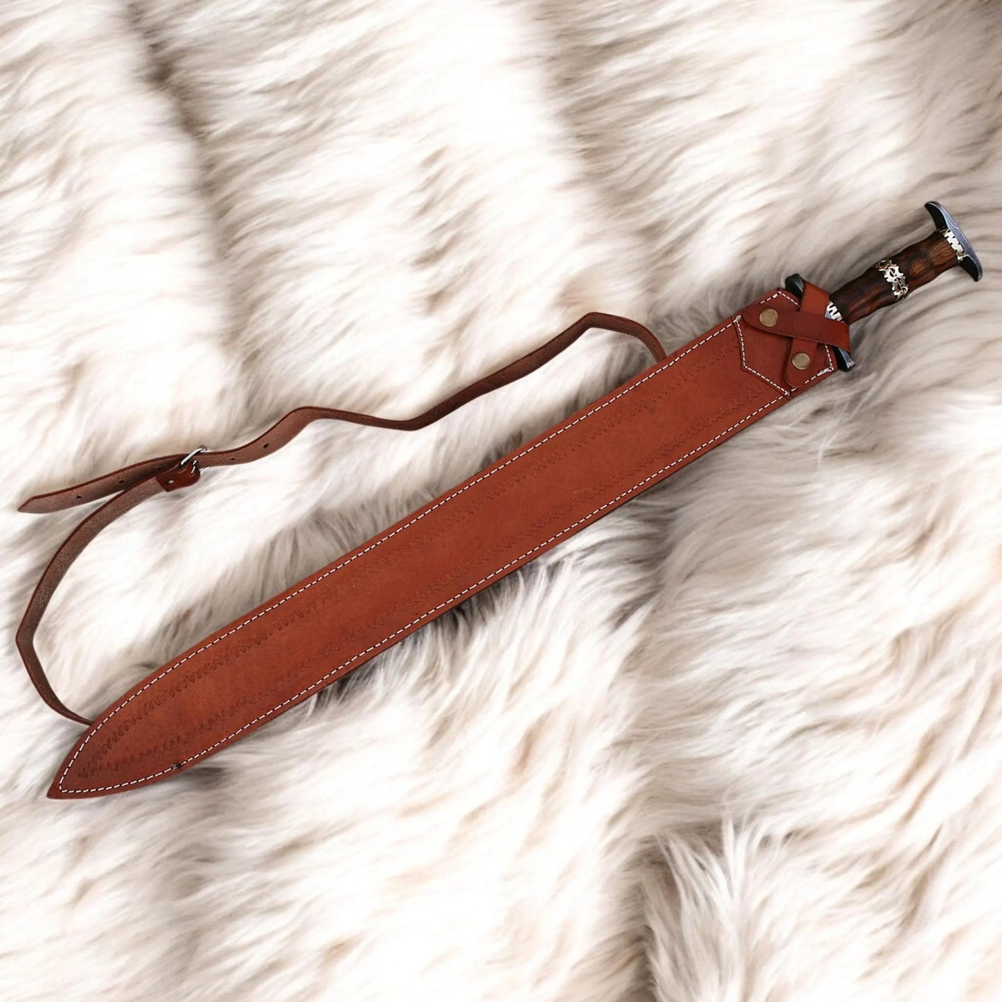 Hand-Forged Celtic Sword – Damascus Steel Blade with Historical Design | Collector’s Warrior Sword