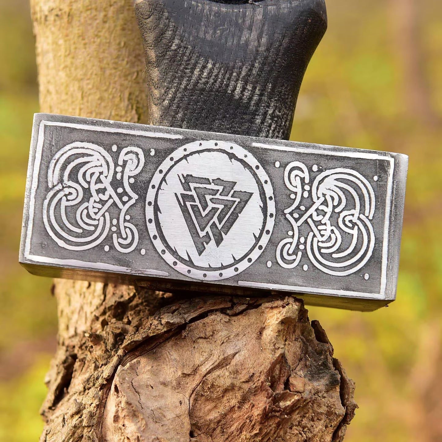 Viking Hammer – Handcrafted with Engraved Wooden Handle