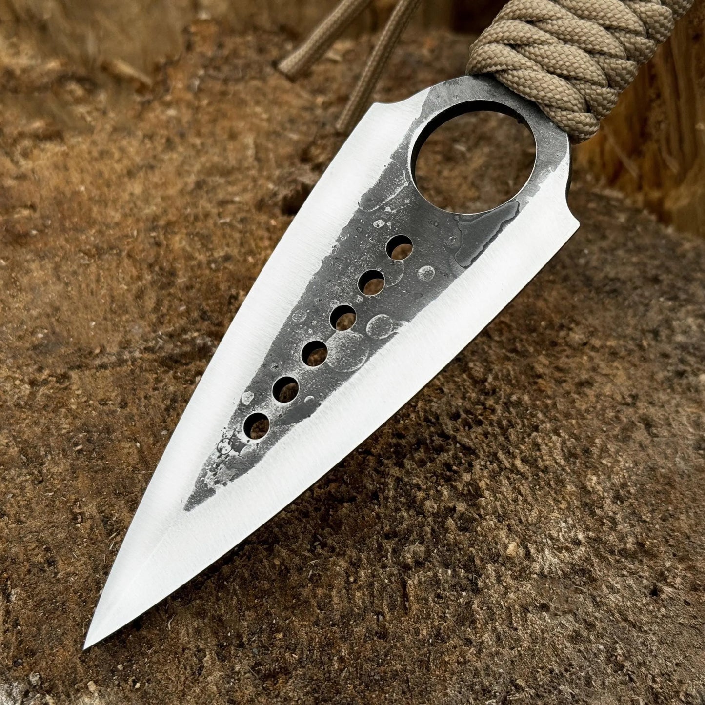 Tactical Throwing Knife – Balanced Steel Blade with Leather Sheath | Survival & Target Practice Knife