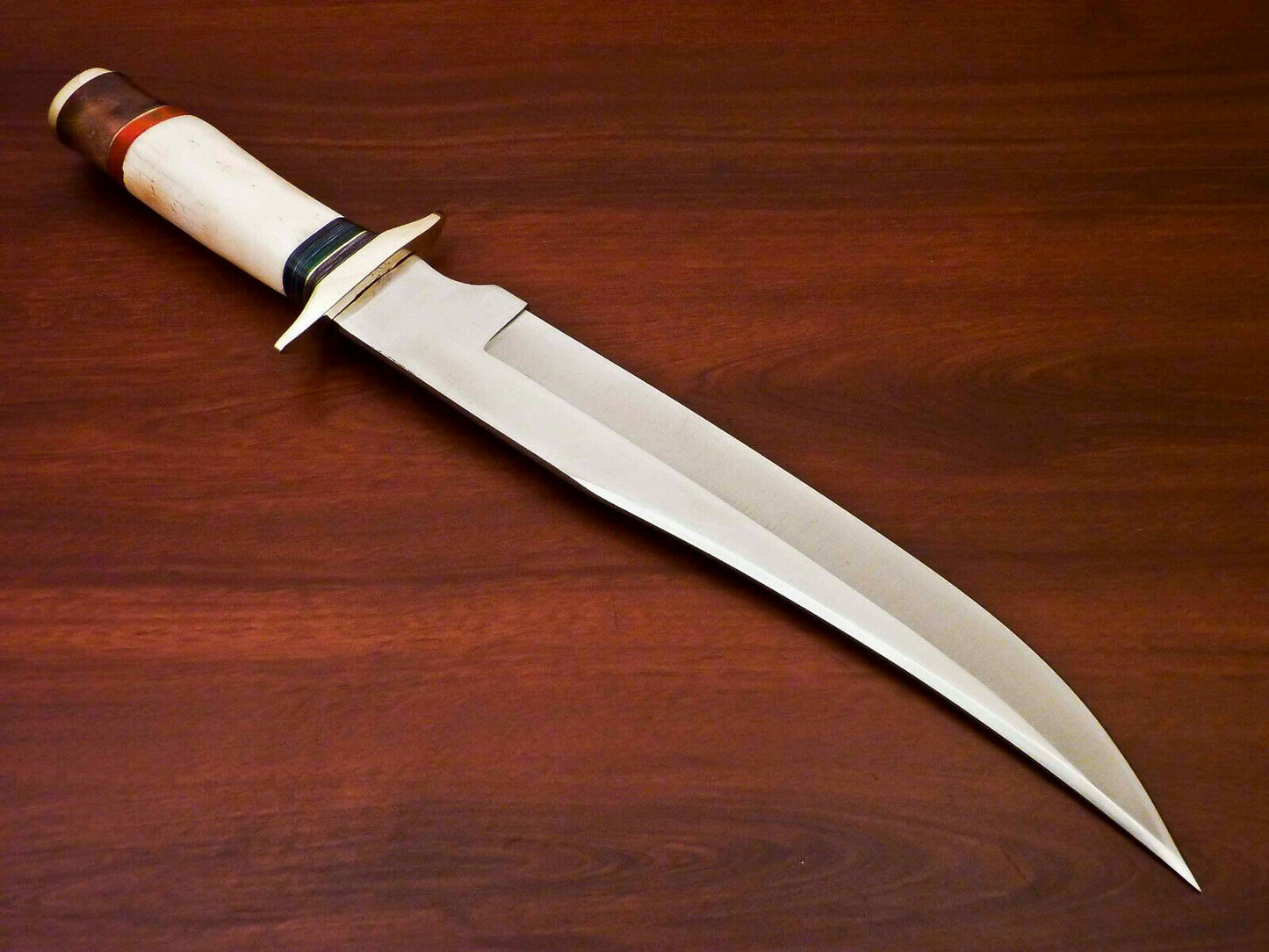 Handmade D2 Steel Hunting Knife – Camel Bone Handle | Rugged Outdoor Blade