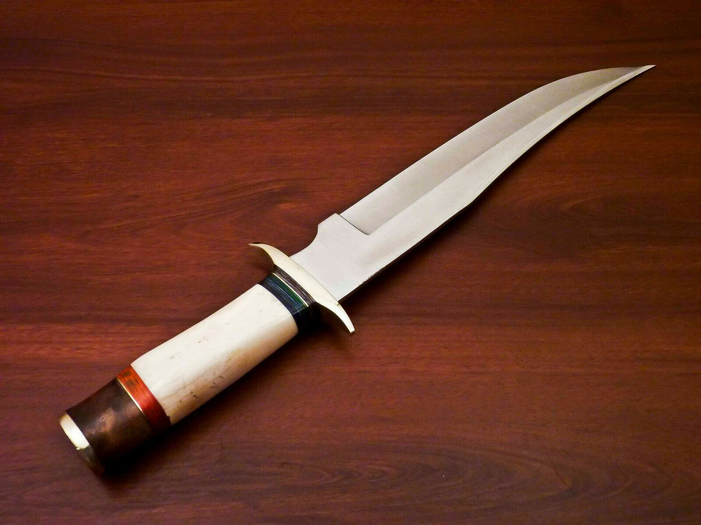 Handmade D2 Steel Hunting Knife – Camel Bone Handle | Rugged Outdoor Blade