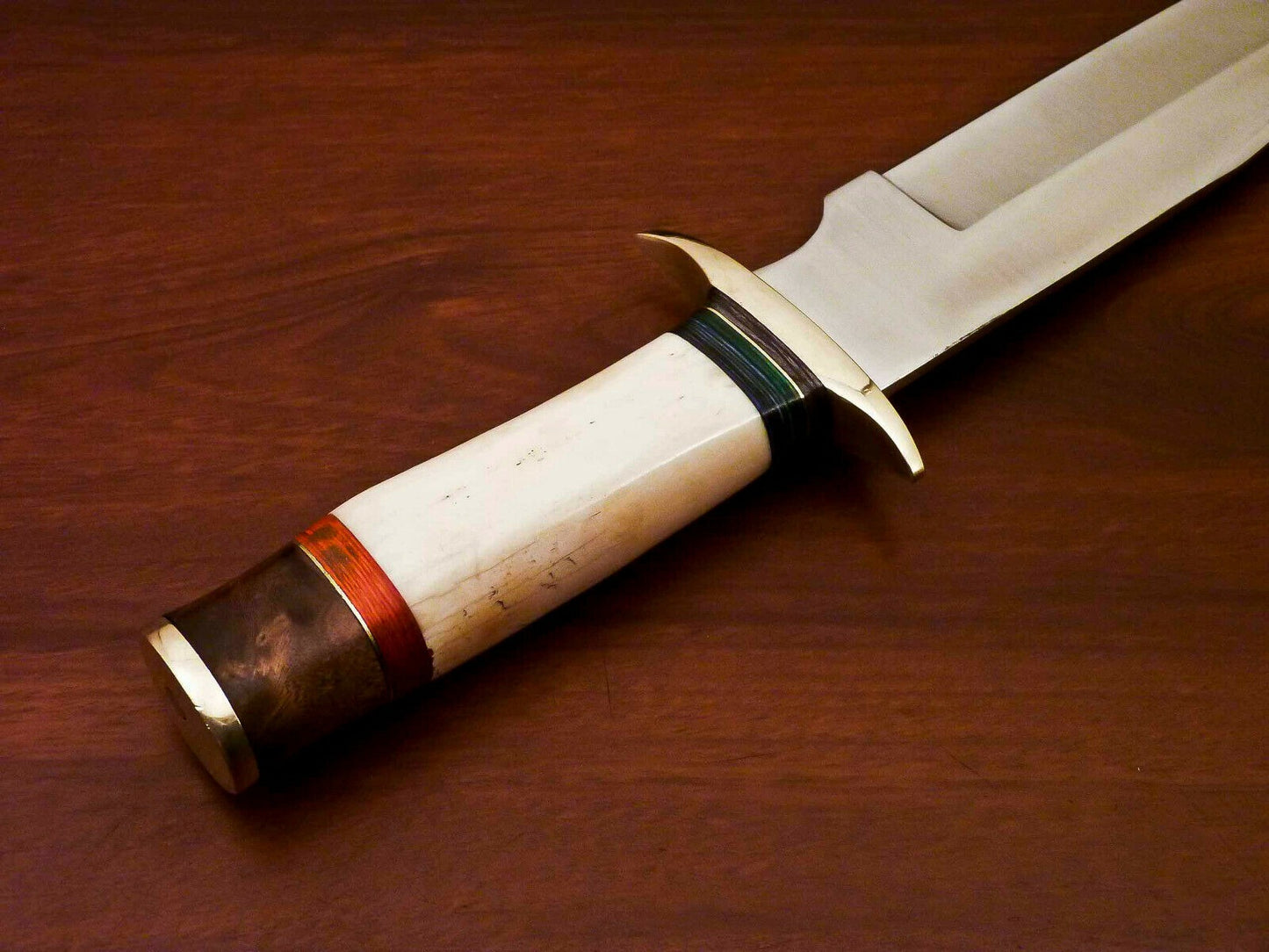 Handmade D2 Steel Hunting Knife – Camel Bone Handle | Rugged Outdoor Blade