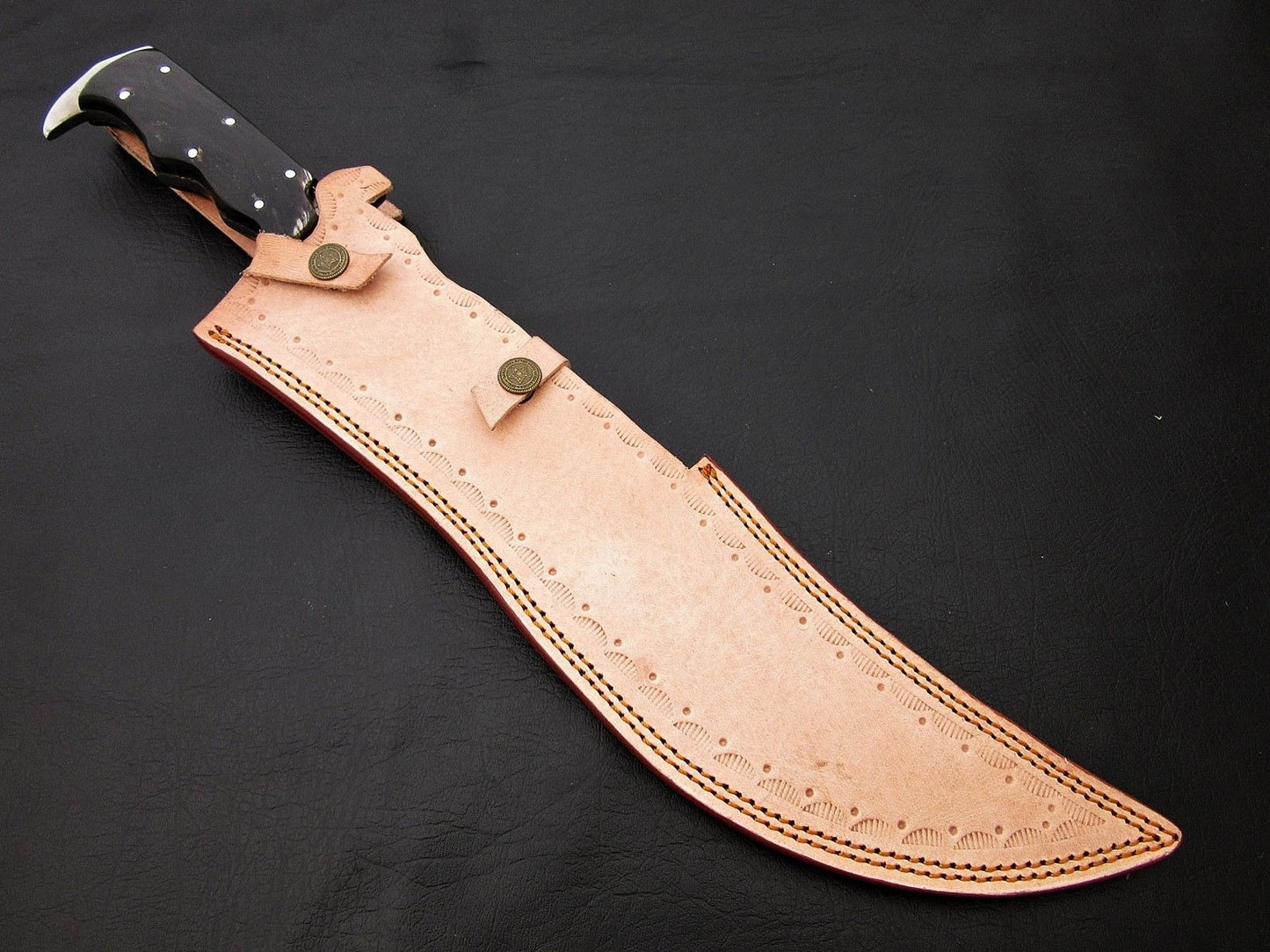Handmade D2 Steel Bowie Knife – Buffalo Horn Handle | Heavy-Duty Hunting Knife