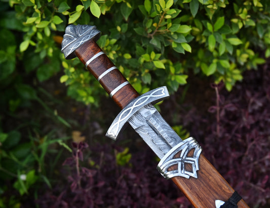 Viking Sword – Hand-Forged Norse Warrior Blade with Leather-Wrapped Grip