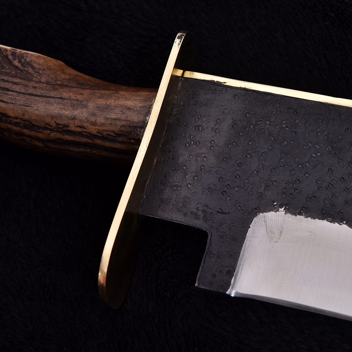 Rambo Style Large Bowie Knife with Genuine Stag Handle & Leather Sheath