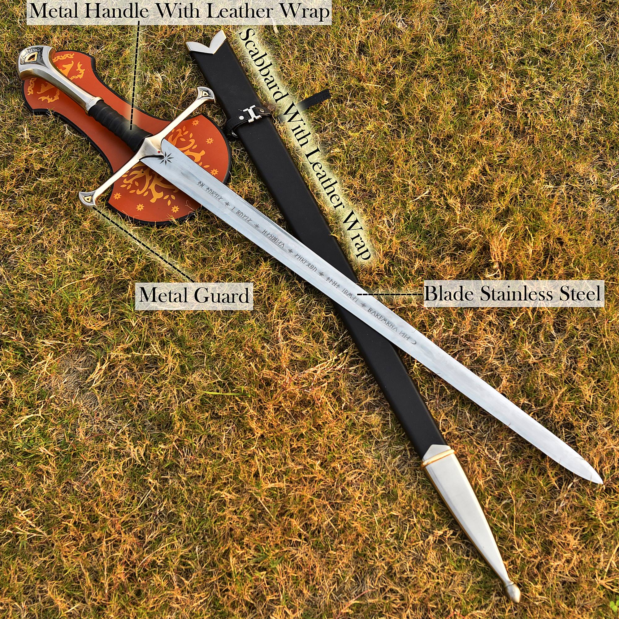 Anduril – Flame of the West | Sword of Aragorn with Scabbard | Legendary King’s Blade