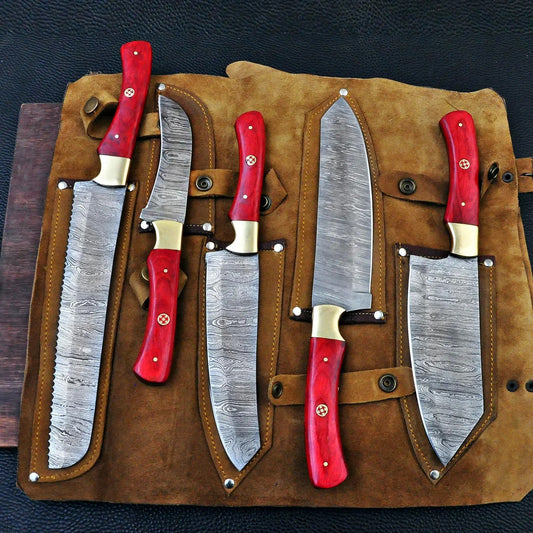 Damascus Steel Chef Knife – Wood Handle | Handmade Kitchen Masterpiece