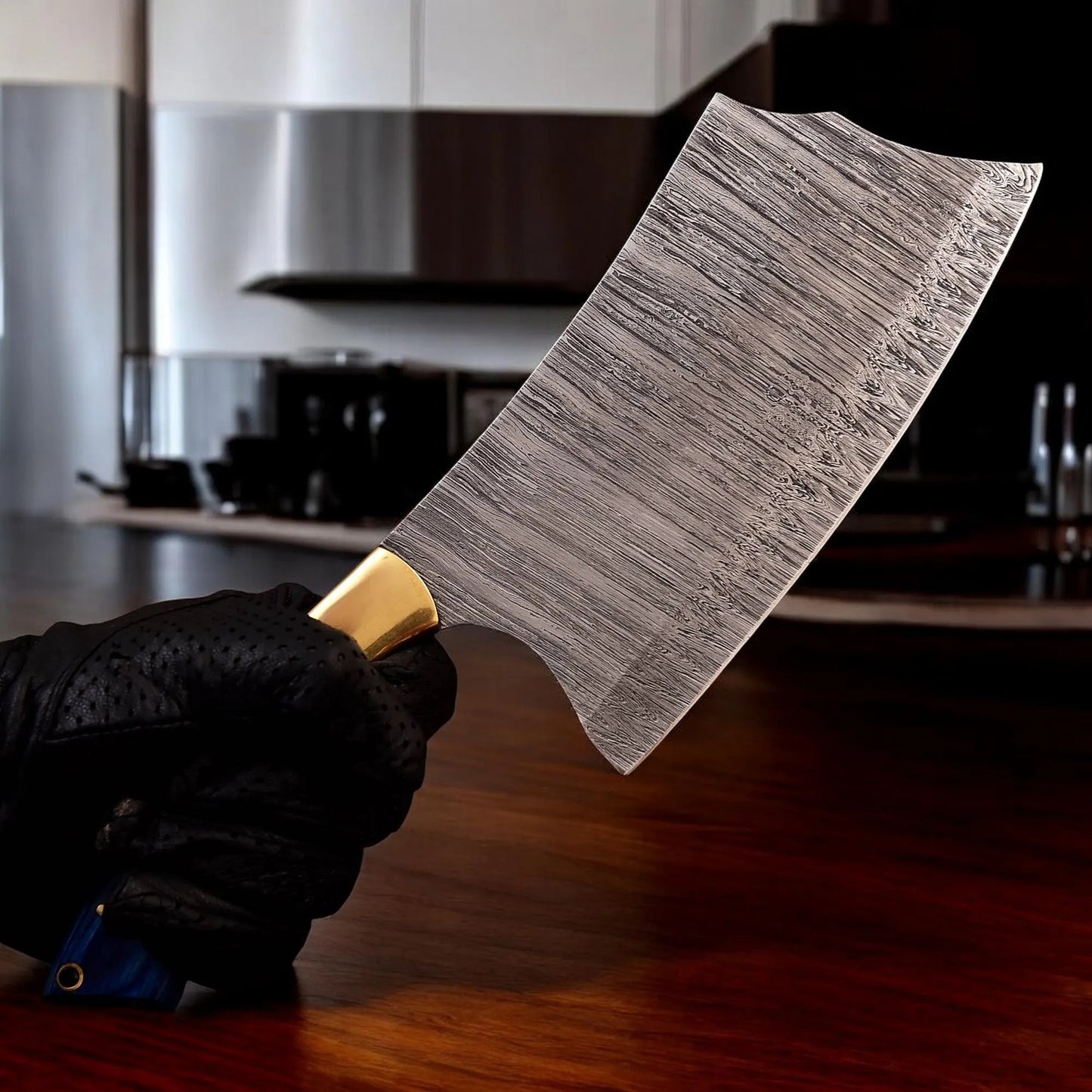 Elegant Damascus Kitchen Cleaver – Handmade Meat Cleaver Knife | Professional Butcher’s Blade