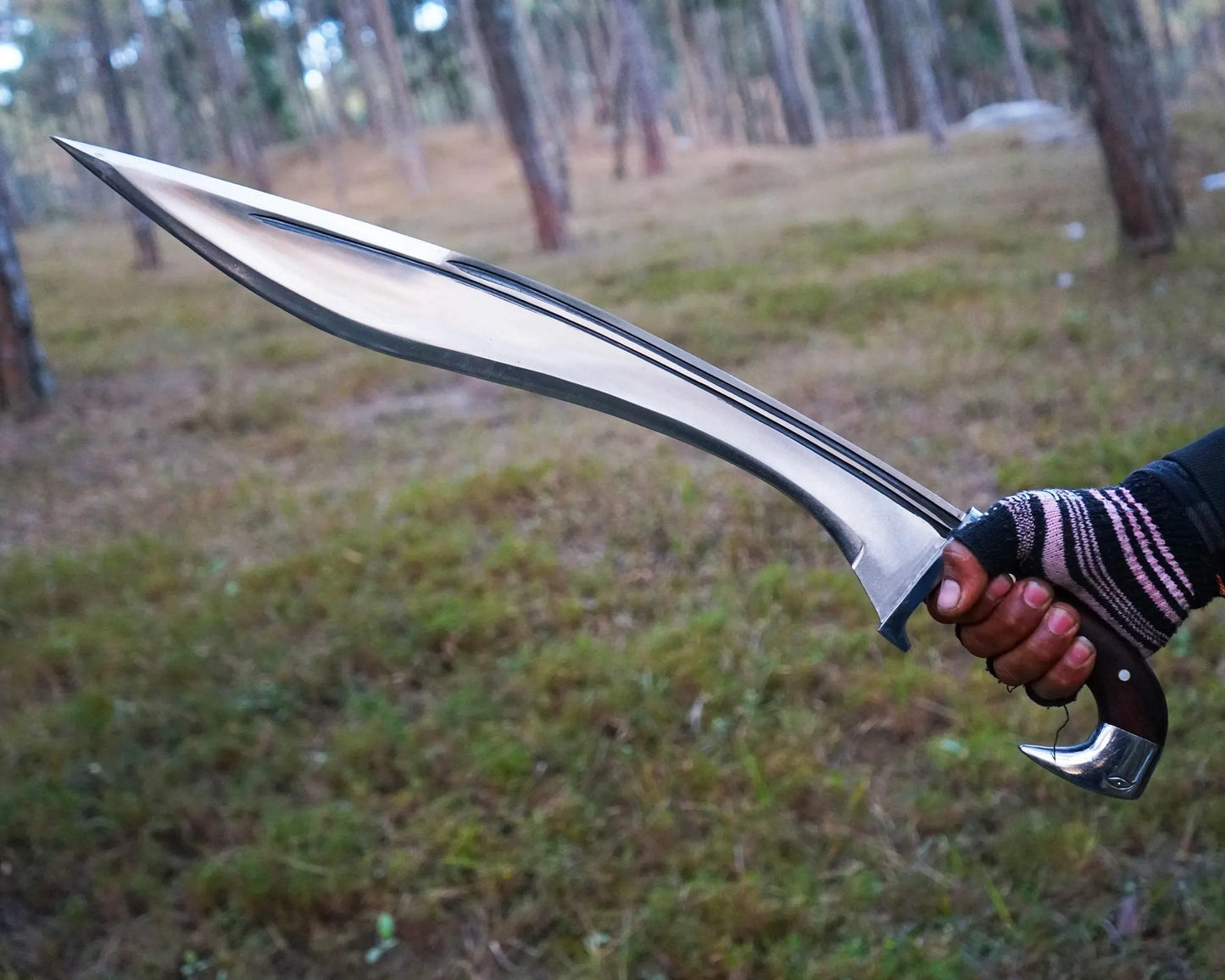 Greek Kopis Machete Knife – Handmade Jungle Blade | Oil-Quenched & Water-Tempered Edge
