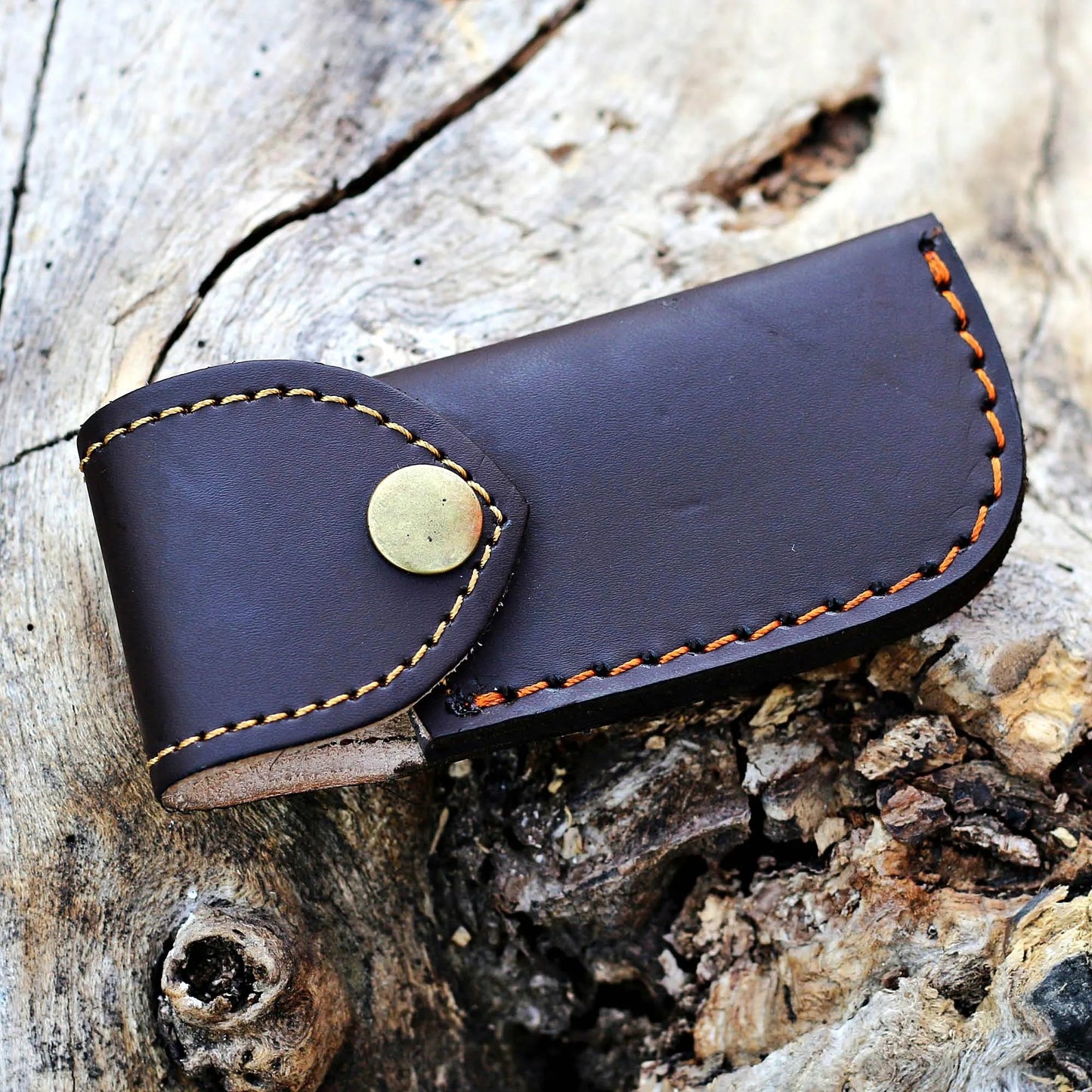 Damascus Steel Folding Pocket Knife – Camping & EDC Tool | Wood Handle & Locking Blade