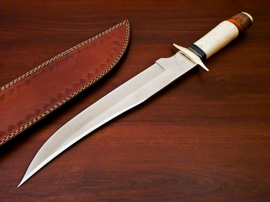 Handmade D2 Steel Hunting Knife – Camel Bone Handle | Rugged Outdoor Blade