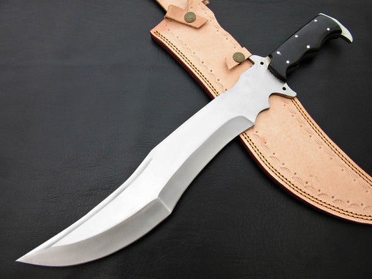 Handmade D2 Steel Bowie Knife – Buffalo Horn Handle | Heavy-Duty Hunting Knife